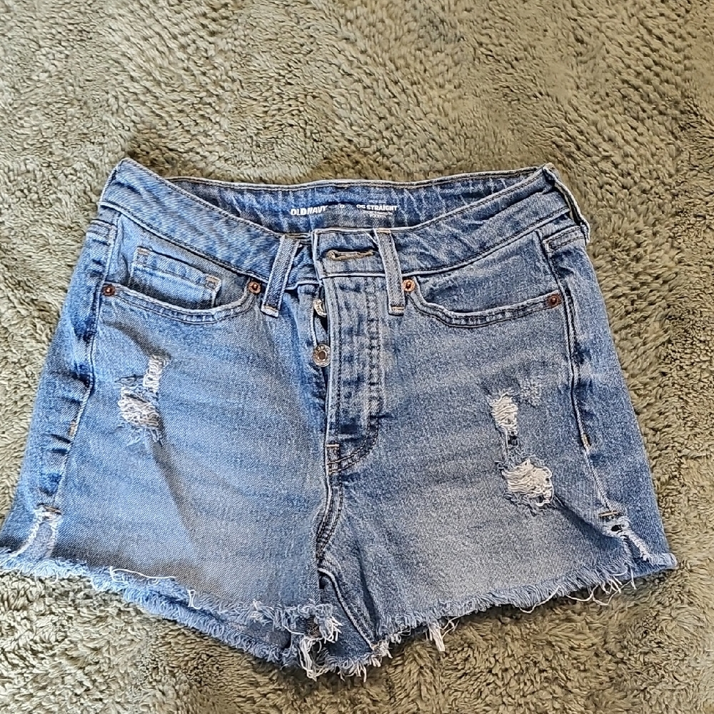 Old Navy Light Blue Distressed Denim Jean Shorts